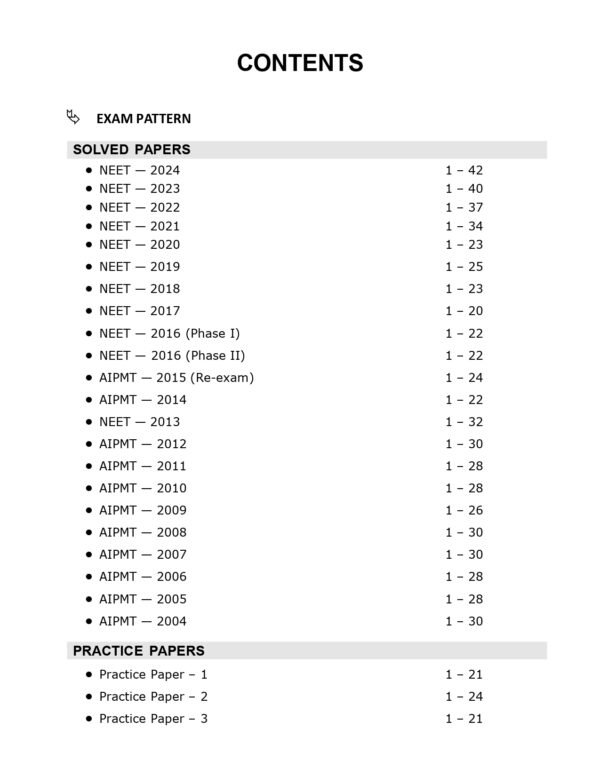 GKP CBSE AIPMT & NEET 2025 : Solved Papers (2004-2024) for Physics, Chemistry, Biology