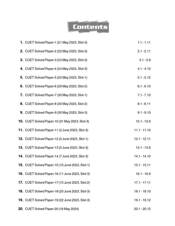 NTA CUET-UG 2025 : Applied Mathematics - 20 Previous Years Solved Papers By Career Launcher