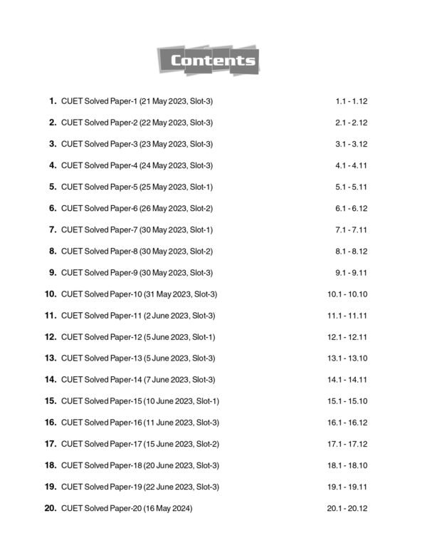 NTA CUET-UG 2025 : Core Mathematics - 20 Previous Years Solved Papers By Career Launcher