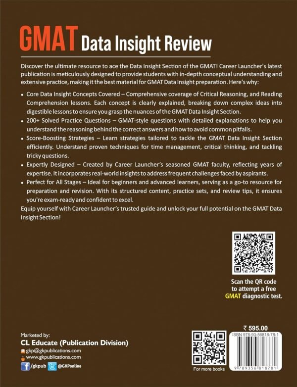 GMAT 2025 : Data Insight Review Guide by Career Launcher | Core Concepts & Detailed Explanations | 200+ Solved Practice Questions