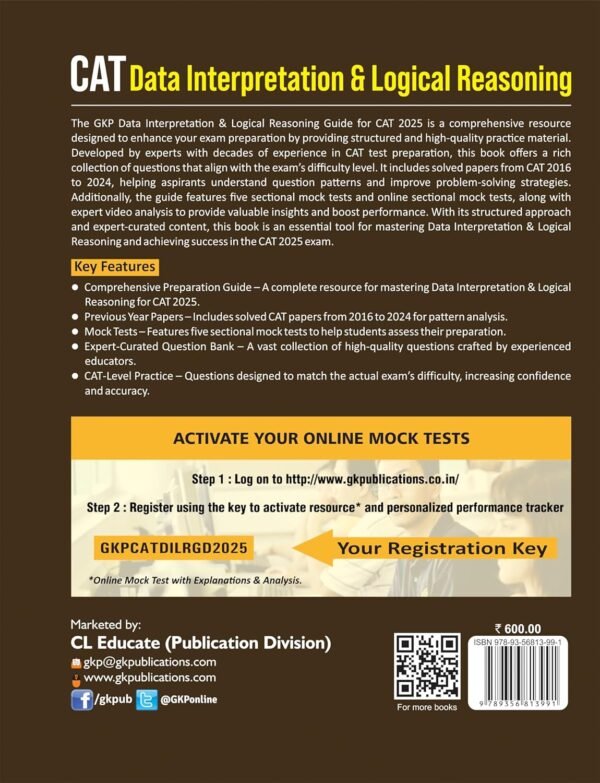 CAT 2025 : Data Interpretation & Logical Reasoning (DILR) Study Guide | Includes Solved CAT Papers (2016-2024) | 5 Mock Tests