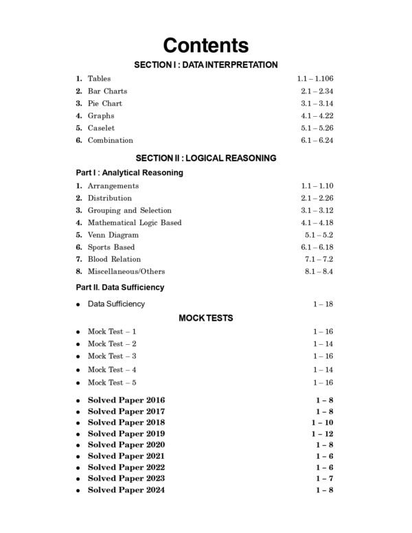 CAT 2025 : Data Interpretation & Logical Reasoning (DILR) Study Guide | Includes Solved CAT Papers (2016-2024) | 5 Mock Tests