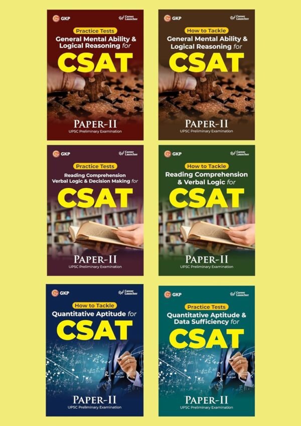 UPSC CSAT Paper-II 2025 | Set of 6 Books | General Mental Ability & Logical Reasoning, Reading Comprehension, Verbal Logic & Decision Making, Quantitative Aptitude & Data Sufficiency | Complete Strategy Guide with Shortcuts, Tricks & Practice Questions