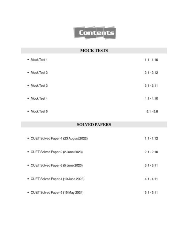 NTA CUET(UG) 2025 : Chemistry - 10 Practice Sets (5 Mock Test & 5 Solved Papers) By Career Launcher