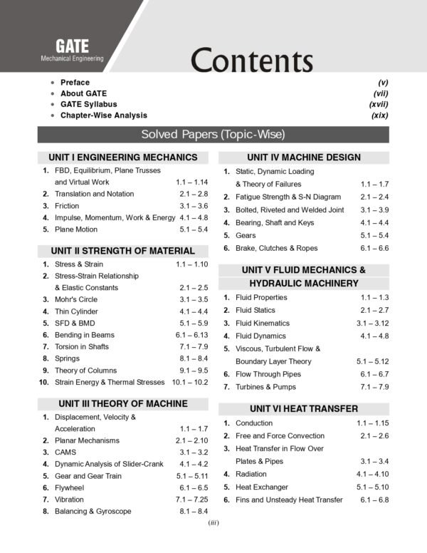 GATE 2026 : Mechanical Engineering 26 Years Topic-wise Previous Years Solved Papers (2000 to 2025) | Solved Papers with Answer & Explanation