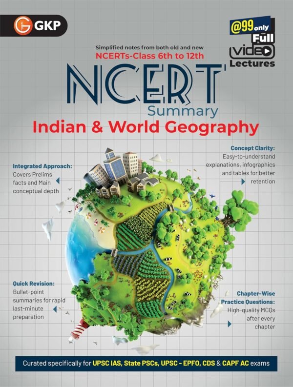 UPSC NCERT 2025 : Indian & World Geography (Class 6 to 12) for Civil Services & State PSC Exams | Chapter-Wise Practice Questions