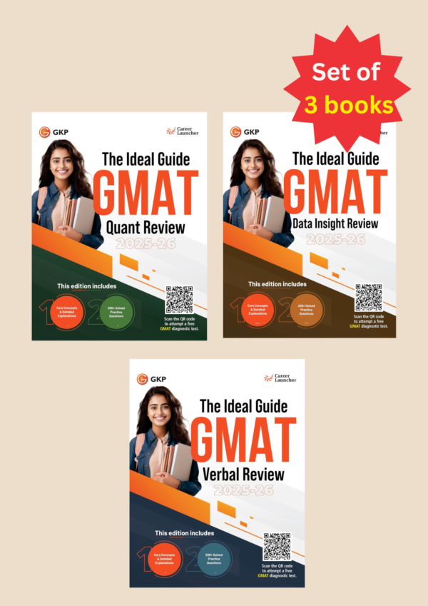 GMAT 2025 : Quant, Verbal & Data Insights Review | Set of 3 Study Guide Books | Comprehensive GMAT Prep by Career Launcher