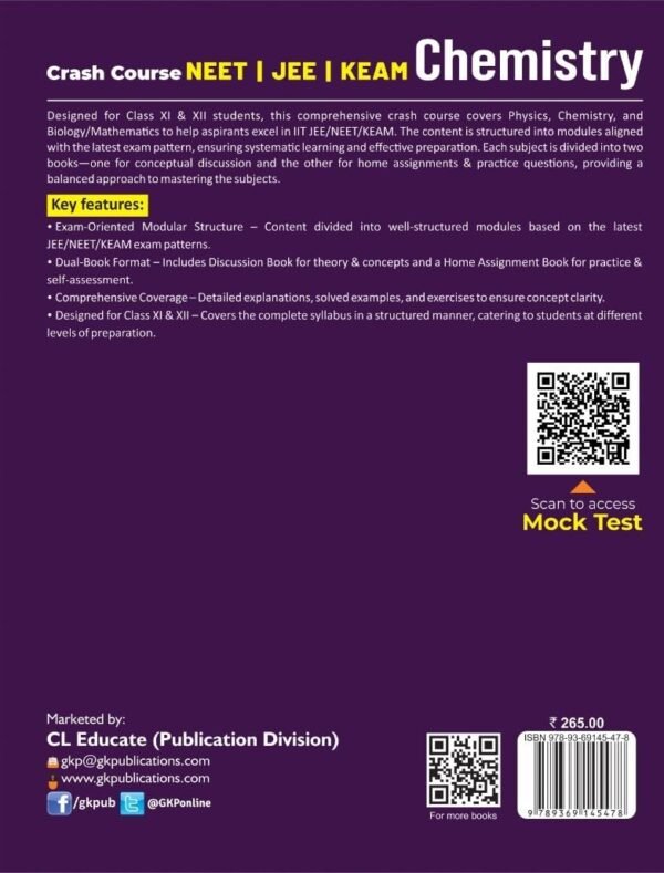 GKP Crash Course 2025 : NEET, IIT and KEAM Class XI & XII Chemistry - Home Assignment